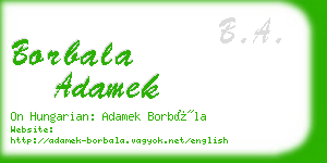 borbala adamek business card